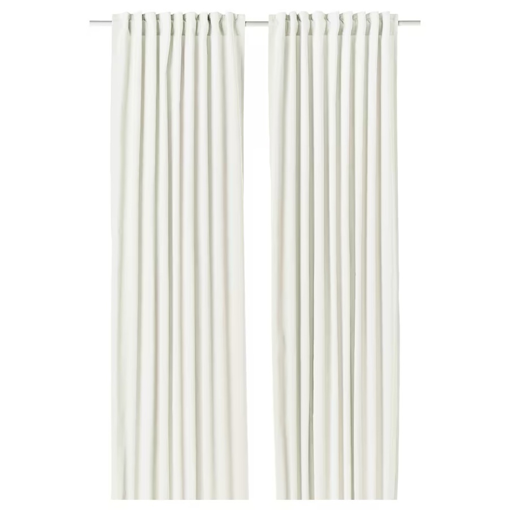 Gently Used IKEA Sanela Velvet White Curtains 55x98 - 1 Pair